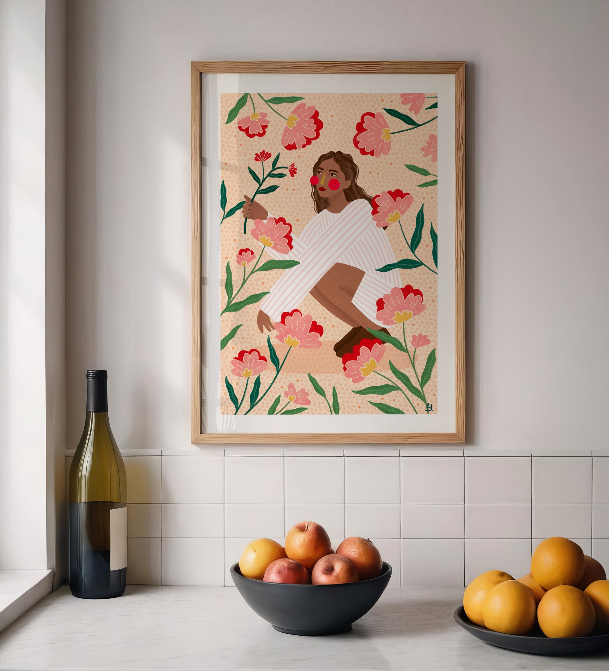 THE WOMAN SURROUNDED BY FLOWERS