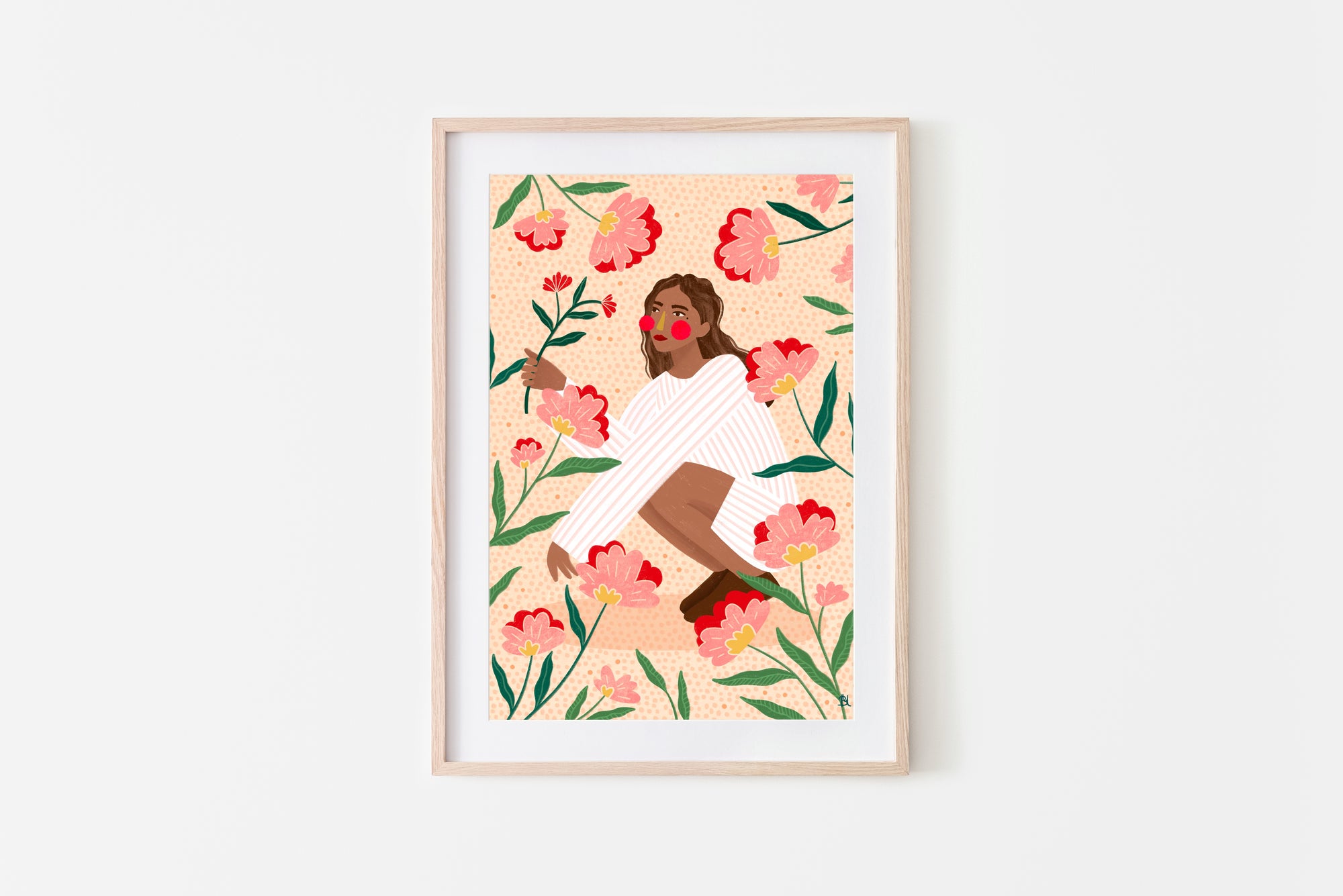 THE WOMAN SURROUNDED BY FLOWERS