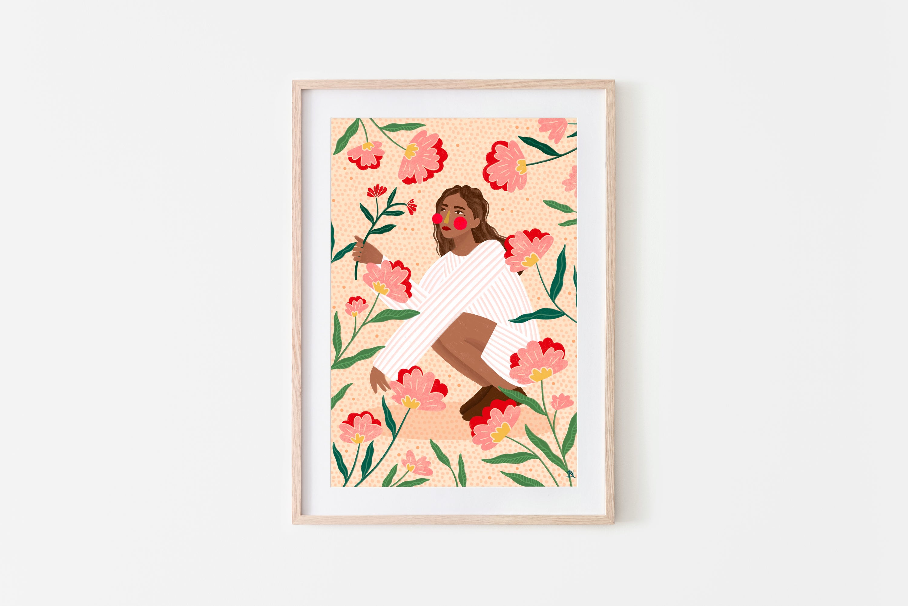 THE WOMAN SURROUNDED BY FLOWERS