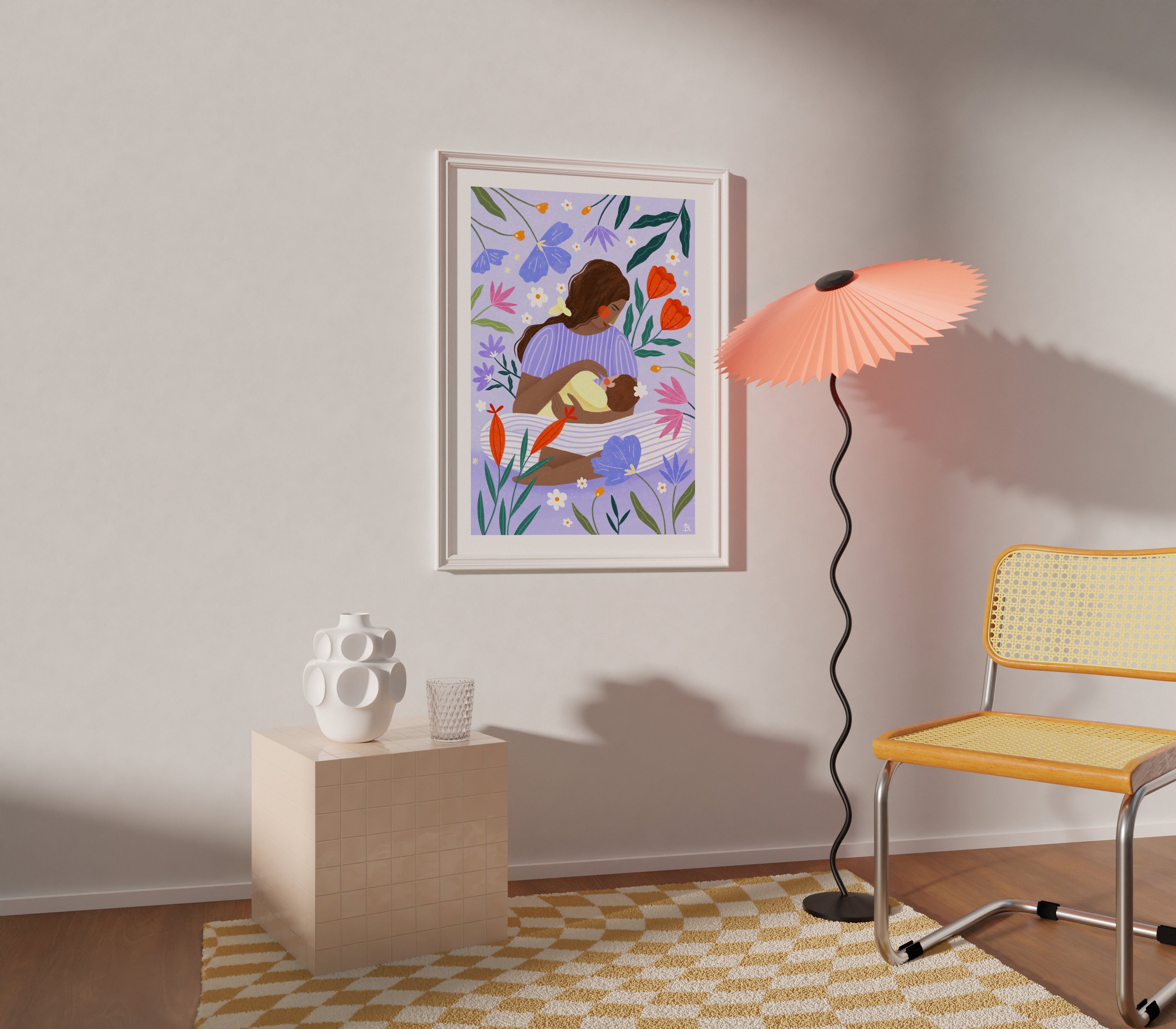 FLORAL MUM WITH BABY