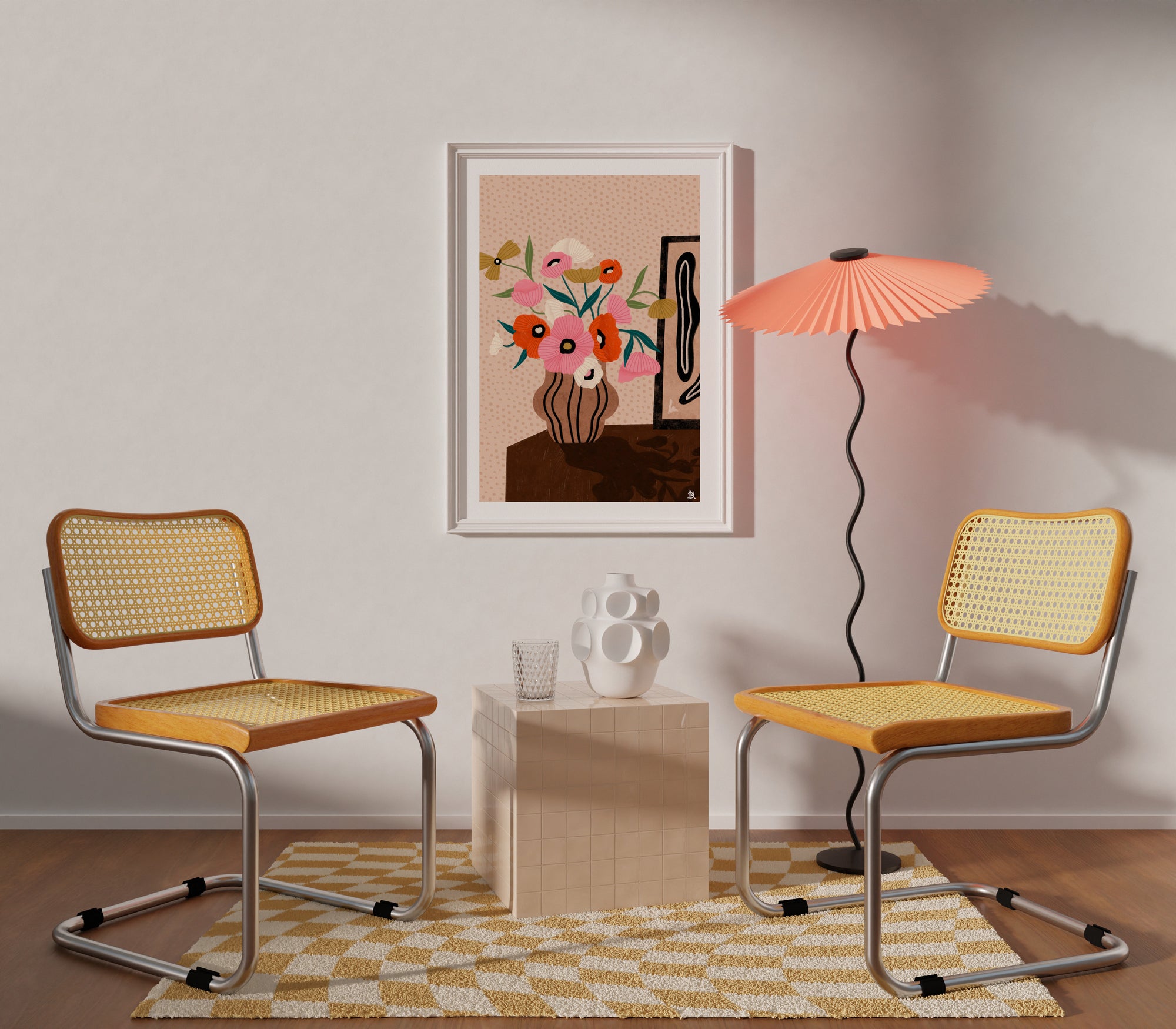 FLOWERS ON SIDEBOARD