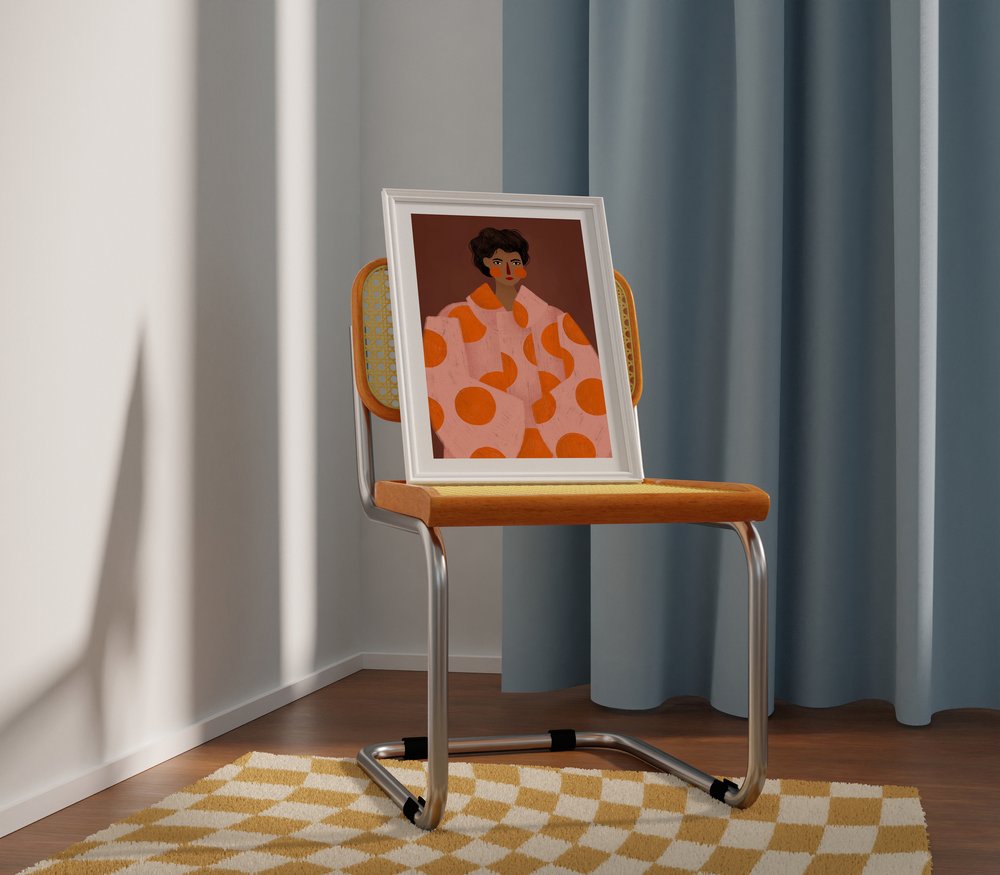 THE WOMAN WITH THE ORANGE DOTS