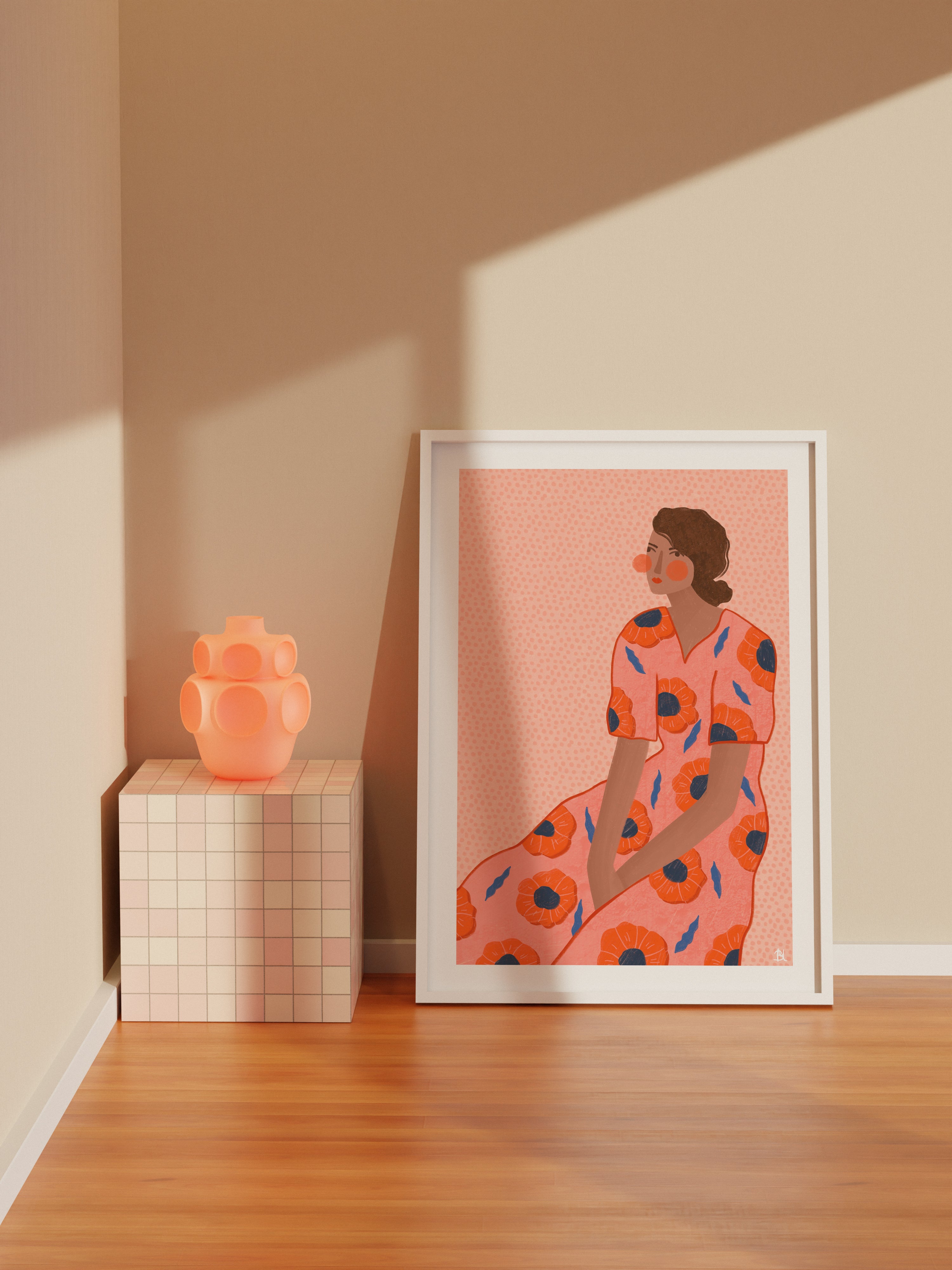 THE WOMAN WITH THE FLORAL DRESS