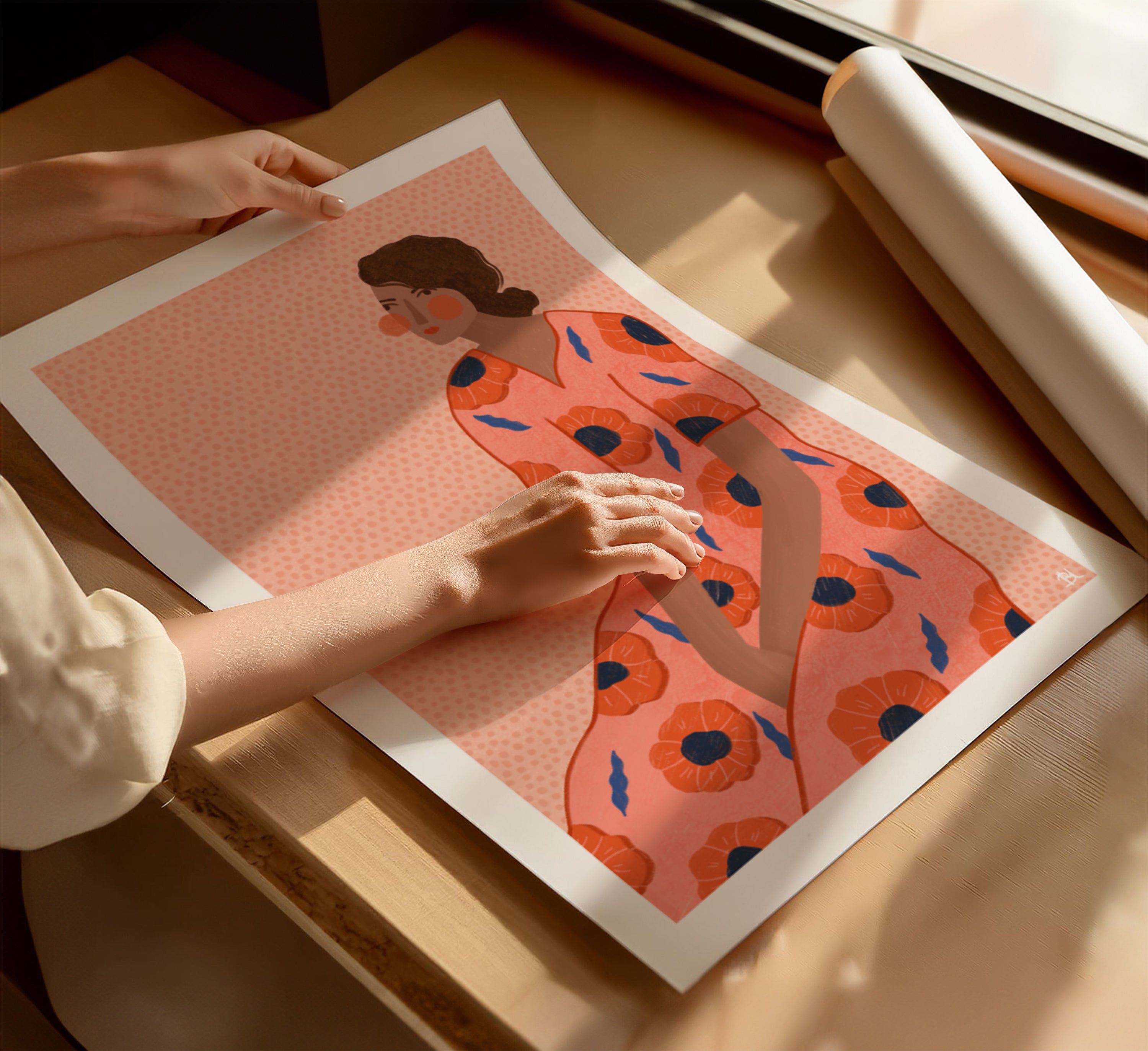 THE WOMAN WITH THE FLORAL DRESS