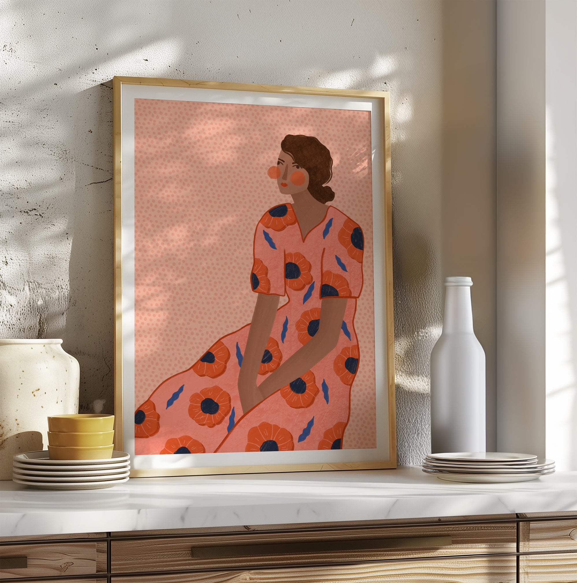 THE WOMAN WITH THE FLORAL DRESS